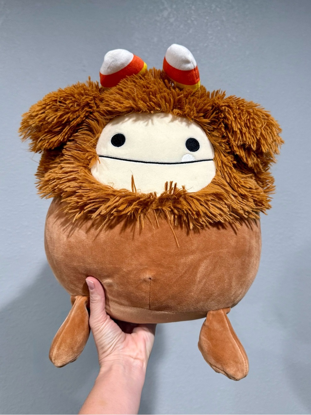 Benny Bigfoot Squishmallow Plush - Brown with Candy Corn Halloween